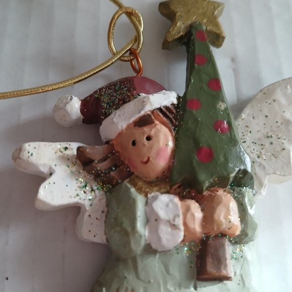 Kurt Adler Christmas Ornament Angel Carrying Christmas Tree Angel Heights - Picture 7 of 13